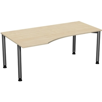 Eck-Schreibtisch - 4-Fuß Flex - Ecke links - Bürotisch - Konferenztisch - Höhe 680-800 mm - Tiefe 1.000 mm 