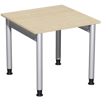 Schreibtisch - 4-Fuß Pro - Bürotisch - Konferenztisch - Höhe 680-820 mm - Tiefe 800 mm - Gestell silber 