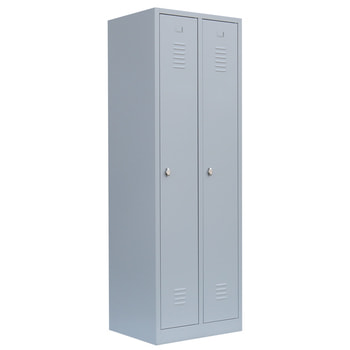 Garderobenschrank, Garderobenspind, 2 Abteile, 1.800 x 600 x 500 mm (HxBxT), Stahl, Farben wählbar 