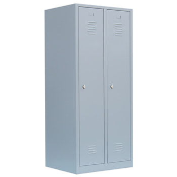 Garderobenschrank, Garderobenspind, 2 Abteile, 1.800 x 800 x 500 mm (HxBxT), Stahl, Farben wählbar 