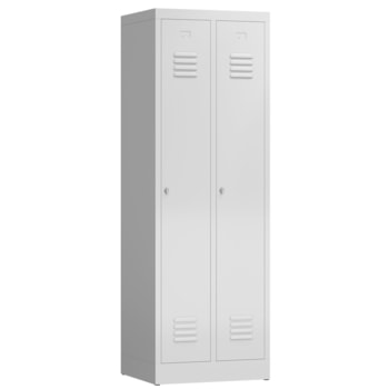 Garderobenschrank, Garderobenspind, 2 Abteile, 1.800 x 590 x 500 mm (HxBxT), Stahl, Drehriegelverschluss, Farben wählbar 