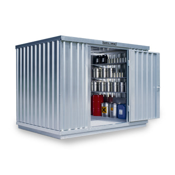 Gefahrstoffcontainer - Gefahrstoffdepot - 2.350 x 3.050 x 2.170 mm (HxBxT) - Auffangvolumen 1.030 l - ohne Lüftung 