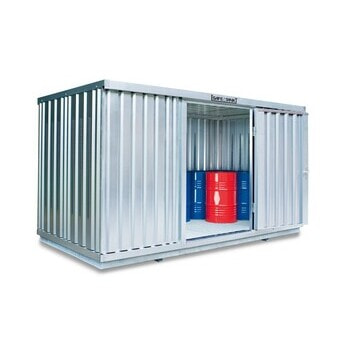 Gefahrstoffcontainer - Gefahrstoffdepot - 2.300 x 4.050 x 2.170 mm (HxBxT) - Auffangvolumen 1050 l - mit Lüftungsschlitzen 