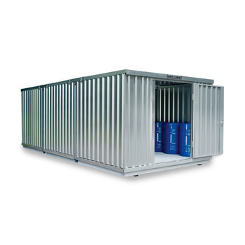 Gefahrstoffdepot - Gefahrstoffcontainer - 2.310 x 3.050 x 6.520 mm (HxBxT) - Auffangvolumen 3.090 l - ohne Lüftung - wählbare Türausführung 