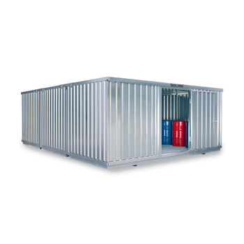 Gefahrstoffdepot - Gefahrstoffcontainer - 2.300 x 5.080 x 6.520 mm (HxBxT) - Auffangvolumen 4.440 l - wählbare Türausführung 