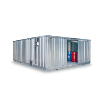 Gefahrstoffdepot - Gefahrstoffcontainer - 2.300 x 5.080 x 6.520 mm (HxBxT) - Auffangvolumen 4.440 l - mit Dauerlüfter - wählbare Türausführung 
