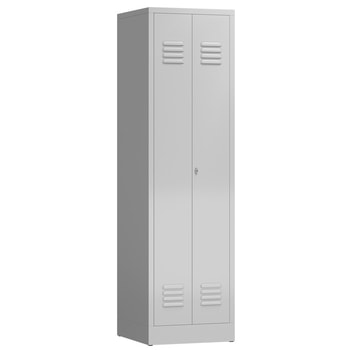 Mehrzweckschrank, Garderobenschrank, 2 Abteile, 6 Fächer, 1.800 x 500 x 500 mm (HxBxT), Drehriegel, Stahl, Farben wählbar 