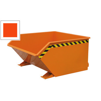 Eichinger Späne-Kippbehälter, niedrige Bauhöhe, Selbstkipper, Kettensicherung, 300 l, 110 kg, 580 x 700 x 1.410 mm (HxBxT), reinorange RAL 2004 Reinorange | 300 l