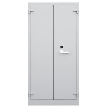 Feuergeschützter Aktenschrank, Büroschrank, diebstahlsicher, 4 Fachböden, Flügeltür, Stahl, 1.950 x 950 x 550 mm (HxBxT), Farbe: wählbar 