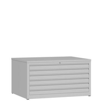 Zeichenschrank, Planschrank, Architektenschrank, Flachablageschrank, bis DIN A1, 6 Schubladen, 605 x 1.135 x 835 mm (HxBxT), Farbe: wählbar 