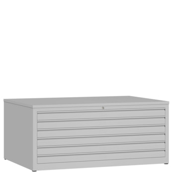 Zeichenschrank, Planschrank, Architektenschrank, Flachablageschrank, bis DIN A0, 6 Schubladen, 605 x 1.405 x 955 mm (HxBxT), Farbe: wählbar 