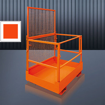 Eichinger Arbeitskorb, klappbar, für 2 Personen, 250kg NL, pulverbeschichtet, Tür seitlich, 1.980 x 1.190 x 1.200 mm (HxBxT), Farbe reinorange RAL 2004 Reinorange