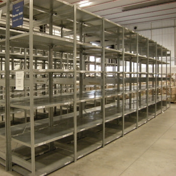 Gebrauchtes Fachbodenregal Steckregal - ca. 2.000 x 8.000 x 500 mm (HxBxT) - Fachlast 150 kg - 5 Böden 