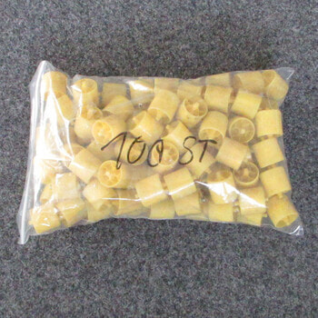 Gebrauchte Röllchen aus Kunststoff für Durchlaufregal - Röllchenleiste - Kommissionierregal - 100 Stück - gelb 