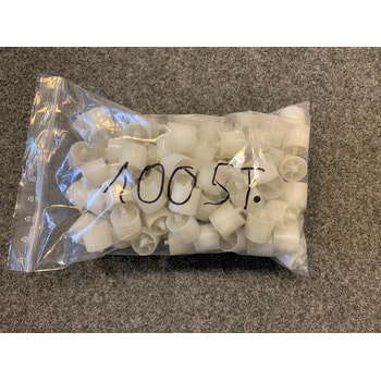Gebrauchte Röllchen aus Kunststoff für Durchlaufregal - Röllchenleiste - Kommissionierregal - 100 Stück - weiß 