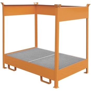 Eichinger Transport-Auffangwanne, Stahl, 210 Liter, 2 x 200l Fässer, stapelfähig, Gitterrost,1.465 x 1.120 x 1.515 mm (HxBxT), Farbe wählbar 