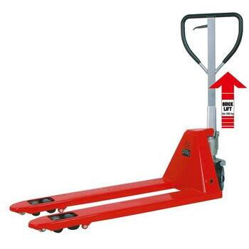 SCHEFER - Handgabelhubwagen - Schnellhub - Gabellänge 1.150 mm - Traglast 2.500 kg - Lenkräder Vollgummibereifung 
