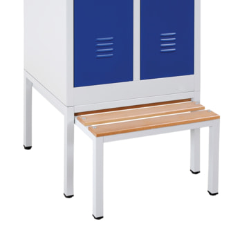 Untergestell, ausziehbare Sitzbank, Garderobenuntergestell, 400 x 415 x 800 mm (HxBxT), Gestellfarbe: lichtgrau, Sitzleisten: Buche 415 mm