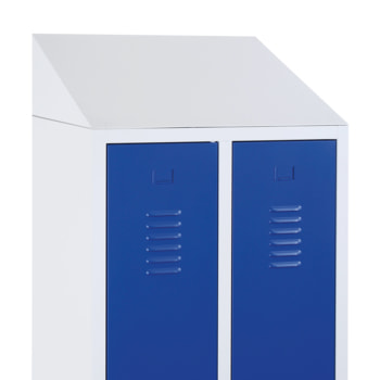 Lüllmann Schrägdachaufsatz für Garderobenschrank, 200 x 415 x 500 mm (HxBxT), Farbe: lichtgrau (RAL 7035) 415 mm