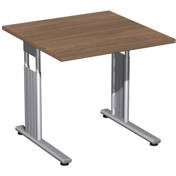 Schreibtisch - C-Fuß Flex - Bürotisch - höhenverstellbar - 820 x 800 mm (HxT) - Breite wählbar - Dekor wählbar - Gestell silber 