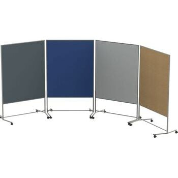 Moderationswand mit Sichtschutz, Raumteiler, Stellwand, Präsentationswand, 1.500 mm x 1.200 mm (HxB), Ausführung wählbar 