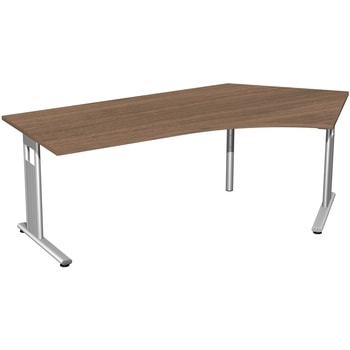 Winkelschreibtisch, C-Fuß Flex, Winkel rechts, 720 x 2.166 x 1.130 mm (HxBxT), Bürotisch, Gestell silber, Dekor wählbar 