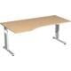 Beispielabb.: Schreibtisch C-Fuß Flex, Ecke links, Füße Standard, 1.800 mm Breite, Dekor Buche