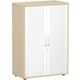 Querrollladenschrank freistehend, 1.182 x 800 x 425 mm (HxBxT), abschließbar. Korpusfarbe Ahorn.