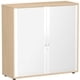 Querrollladenschrank freistehend, 1.182 x 1.200 x 425 mm (HxBxT), abschließbar. Korpusfarbe Buche.