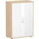 Querrollladenschrank freistehend, 1.182 x 800 x 425 mm (HxBxT), abschließbar. Korpusfarbe Buche.