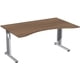 Beispielabb.: Ergo-Schreibtisch C-Fuß Flex, Füße Standard, 1.600 mm Breite, Dekor Nussbaum