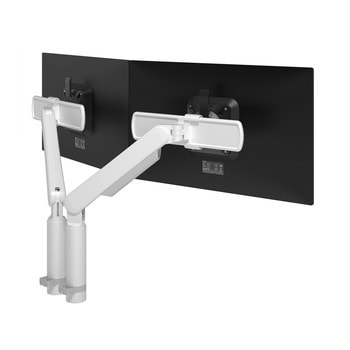 Monitorarm für 2 Monitore, Bildschirmhalter, Tischbefestigung, dynamisch höhenverstellbar, tiefenverstellbar, VESA MIS-D 75/100, bis 8,5 kg 