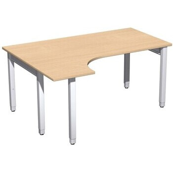 Eckschreibtisch, Ecke links, Füße wählbar, 4-Fuß Quadrat Pro, höhenverstellbar, 680-800 x 1.200 mm (HxT), Breite: wählbar bis 2.000 mm, Dekor wählbar 