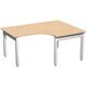 Beispielabb.: Eckschreibtisch 4-Fuß Pro Quadrat, Füße Standard, 1.600 mm Breite, Dekor Buche