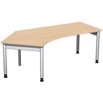 Winkelschreibtisch, links, Füße wählbar, 4-Fuß Pro, höhenverstellbar, 680-800 x 2.166 x 1.130 mm (HxBxT), Dekor wählbar 