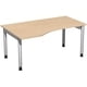 Beispielabb.: Eckschreibtisch 4-Fuß Pro, Füße Standard, 1.600 mm Breite, Dekor Buche