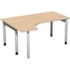 Beispielabb.: Eckschreibtisch 4-Fuß Pro, Füße Standard, 1.600 mm Breite, Dekor Buche