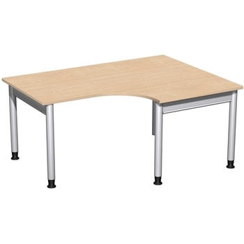 Eckschreibtisch, Eckteil 800 mm, rechts, Füße wählbar, 4-Fuß Pro, höhenverstellbar, 680-800 x 1.200 mm (HxT), B: wählbar bis 2.000 mm, Dekor wählbar 