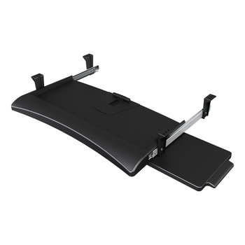 Maus- und Tastaturauszug, Tastaturablage, ausziehbar, Untertischmontage, Maus links oder rechts, verschraubt, Tastatur bis 520 x 200 mm (BxT), schwarz 