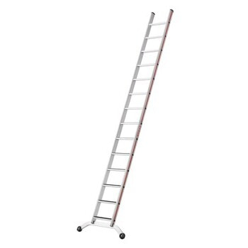 Anlegeleiter, Aluminium, Rutschhemmung R13-Beschichtung, 3.720 x 961 mm (LxB), 14 Stufen, Stufentiefe 80 mm, Gebogene Traverse, ölige Bereiche, Hymer 3720 mm