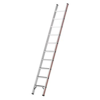 Alu Anlegeleiter, Rutschhemmung R13-Beschichtung, Länge wählbar, Breite 425 mm, Stufentiefe 80 mm, Leiterfüße oder Traverse, ölige Bereiche, Hymer 
