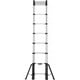 Aluminium Teleskop-Anlegeleiter, hier in 3.490 mm Länge und 11 Stufen, teils ausgefahren