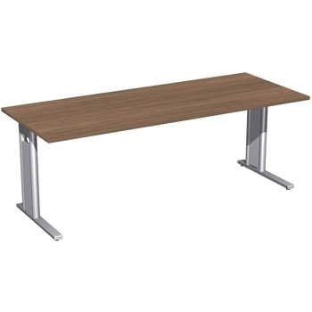 Schreibtisch, Füße wählbar, C-Fuß Pro, 720 x wählbar x 800 mm (HxBxT), Gestell silber, Dekor wählbar 