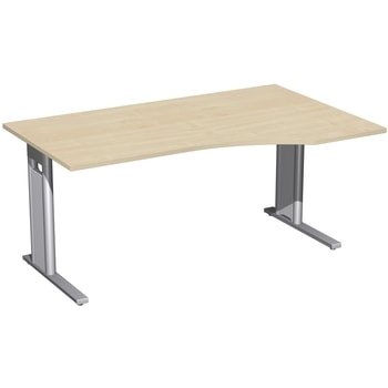 Eckschreibtisch, Ecke rechts, Füße wählbar, C-Fuß Pro, 720 x 1.000 mm (HxT), Breite wählbar bis 2.000 mm, Gestell silber, Dekor wählbar 