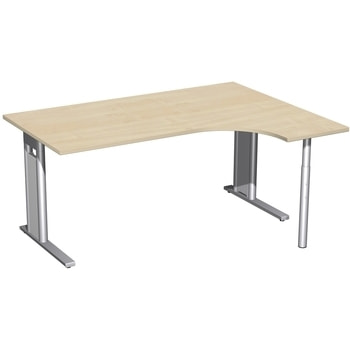 Eckschreibtisch, Eckteil 425 mm, Ecke rechts, Füße wählbar, C-Fuß Pro, 720 x 1.200 mm (HxT), Breite bis 2.000 mm, Gestell silber, Dekor wählbar 