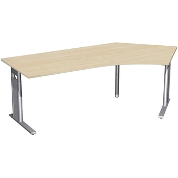 Winkelschreibtisch, rechts, Füße wählbar, C-Fuß Pro, höhenverstellbar, 680-820 x 2.166 x 1.130 mm (HxBxT), Gestell silber, Dekor wählbar 