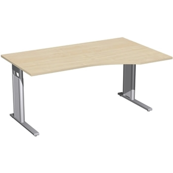 Eckschreibtisch, Ecke rechts, Füße wählbar, C-Fuß Pro, höhenverstellbar, 680-820 x 1.000 mm (HxT), Breite wählbar bis 2.000 mm, Dekor wählbar 