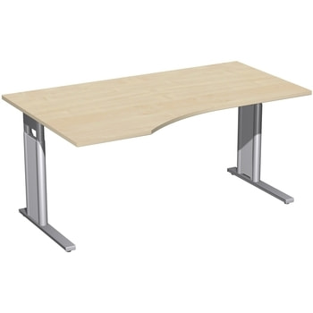 Eckschreibtisch, Ecke links, Füße wählbar, C-Fuß Pro, höhenverstellbar, 680-820 x 1.000 mm (HxT), Breite wählbar bis 2.000 mm, Dekor wählbar 