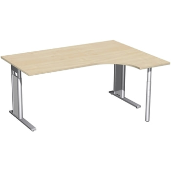 Eckschreibtisch, Ecke rechts, Füße wählbar, C-Fuß Pro, höhenverstellbar, 680-820 x 1.200 mm (HxBxT), Breite wählbar bis 2.000 mm, Dekor wählbar 