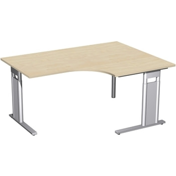 Eckschreibtisch, Eckteil 800 mm, rechts, Füße wählbar, C-Fuß Pro, höhenverstellbar, 680-820 x 1.200 mm (HxT), Breite bis 2.000 mm, Dekor wählbar 